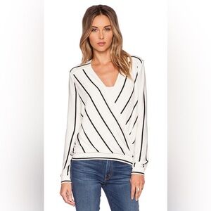 BCBGMaxazria Laurey Top in Ivory & Black Combo